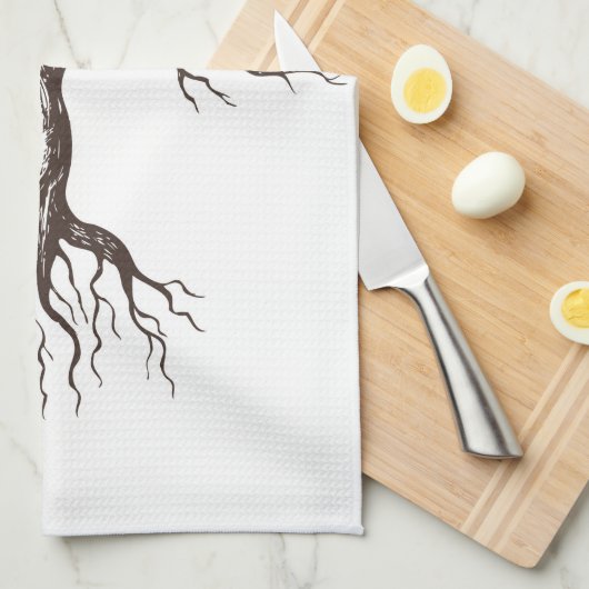 裸木 キッチンタオル (四つ折り)