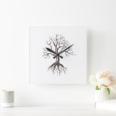 裸木 スクエア壁時計 (ホーム)