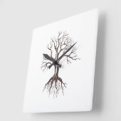 裸木 スクエア壁時計 (傾斜)