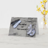 裸足で走お前の誕生日におもしろいを持つ カード (黄色い花)