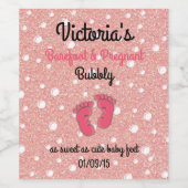 裸足と妊娠中の赤ちゃんシャワーのワインラベル ワインラベル (シングルラベル)