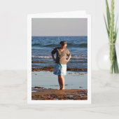 裸足の少女 ビーチ カード (正面)