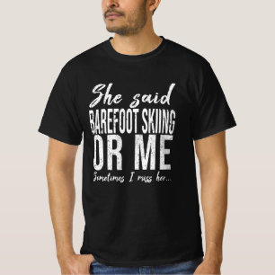 裸足スキーの贈おもしろい与アイディア Tシャツ
