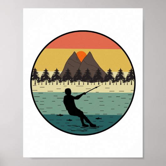 裸足スキー水上スポーツモーターボート ポスター (正面)