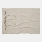 裸足プリントインビーチ砂 キッチンタオル (横)