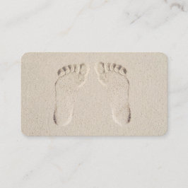 裸足プリントインビーチ砂 名刺