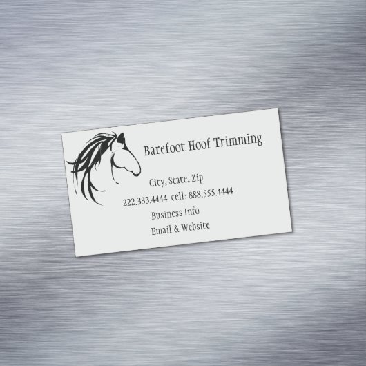 裸足ホフトリミングクラシック馬のロゴ マグネット名刺 (インサイチュ)