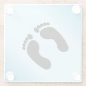 裸足跡（青） ガラスコースター (裏面)