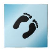 裸足跡（青） タイル (正面)