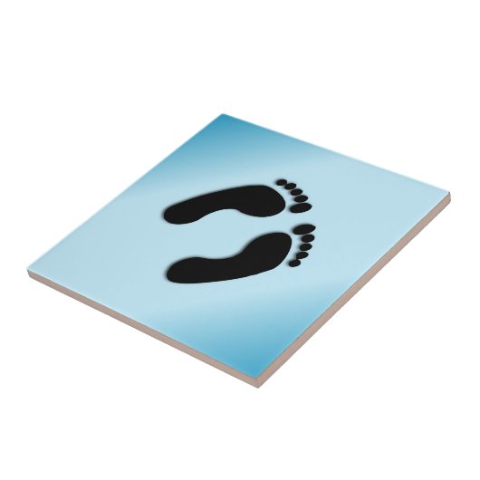 裸足跡（青） タイル (側面)