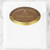 製エレガント品パッケージラベルの茶色と金ゴールド 楕円形シール (バッグ)