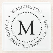 製カスタムドットフレームモノグラムガラスコースター ガラスコースター (正面)