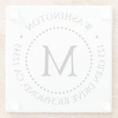 製カスタムドットフレームモノグラムガラスコースター ガラスコースター (裏面)