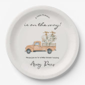 製カスタム秋カボチャ赤ちゃんシャワー ペーパープレート (正面)