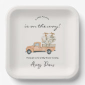 製カスタム秋カボチャ赤ちゃんシャワー ペーパープレート (正面)