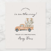 製カスタム秋カボチャ赤ちゃんシャワー ワインラベル (シングルラベル)