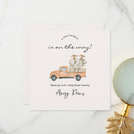 製カスタム秋パンプキンベビーシャワー招待状 サンキューカード