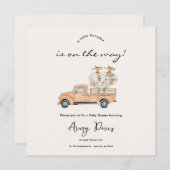 製カスタム秋パンプキンベビーシャワー招待状 セーブザデート (正面/裏面)