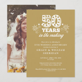 「製作中」ゴールド 50周年 結婚記念日 写真 招待状