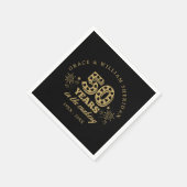 製作50周年 ブラック＆ゴールド スタンダードカクテルナプキン (角)