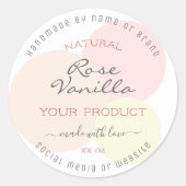 製品かわいらし包装ラベルパステル水彩 ラウンドシール (正面)