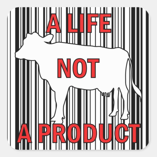 製品ではない生活、ビーガン活動 スクエアシール (正面)
