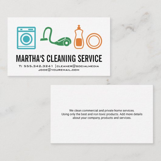 製品とサービスのクリーニング 名刺 (正面/裏面)
