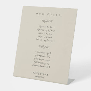 製品と価格リストのペデスタル記号 台座サイン