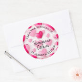 製品のキッチンからピンクのハート ラウンドシール (封筒)