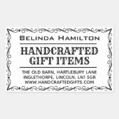 製品の作成製品名と説明 長方形シール (正面)