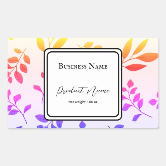 製品の四角形のステッカーラベル 長方形シール (正面)