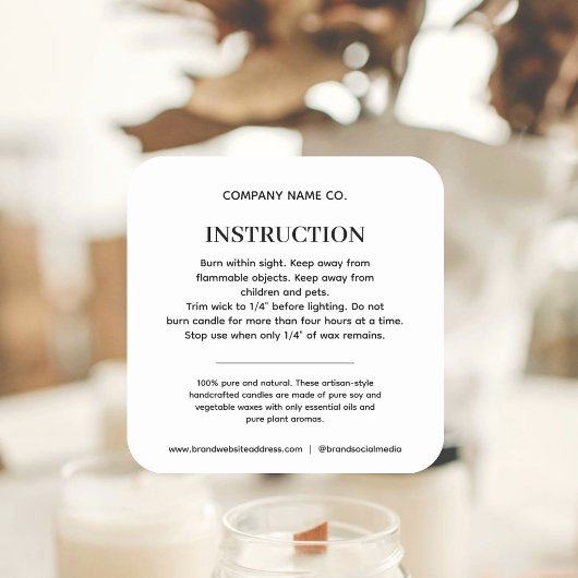 製品の安全性に関する指示 スクエアシール