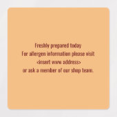 製品アレルギー警告ラベル ラベル (デザイン2)