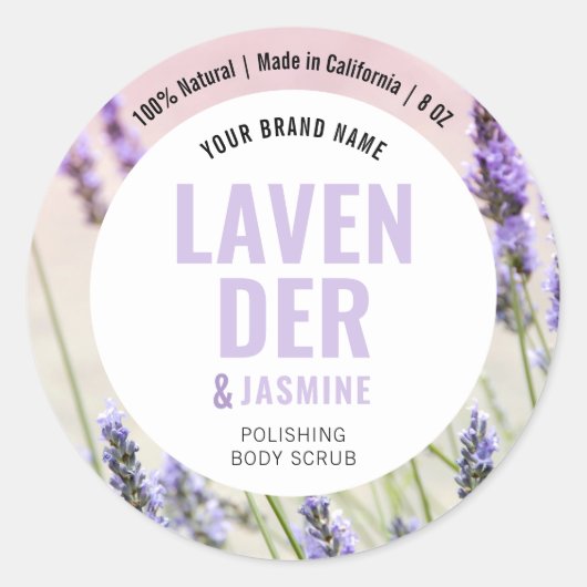 製品エレガント体スクラブ化粧水ラベル(写真付き) ラウンドシール (正面)