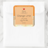 製品エレガント包装ラベルオレンジと金ゴールド スクエアシール (バッグ)