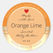 製品エレガント包装ラベルオレンジと金ゴールド ラウンドシール (正面)