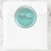 製品エレガント包装ラベルティール（緑がかった色）及び銀 ラウンドシール (バッグ)