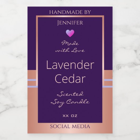 製品エレガント包装ラベルパープルバラ金ゴールド フードラベル (シングルラベル)