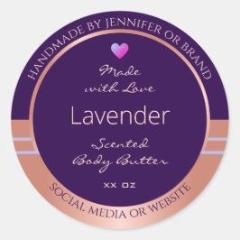 製品エレガント包装ラベルパープルバラ金ゴールド ラウンドシール