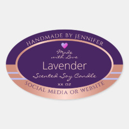 製品エレガント包装ラベルパープルバラ金ゴールド 楕円形シール