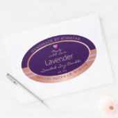 製品エレガント包装ラベルパープルバラ金ゴールド 楕円形シール (封筒)
