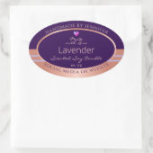 製品エレガント包装ラベルパープルバラ金ゴールド 楕円形シール (バッグ)