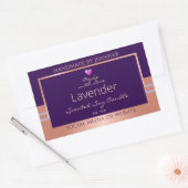 製品エレガント包装ラベルパープルバラ金ゴールド 長方形シール (封筒)