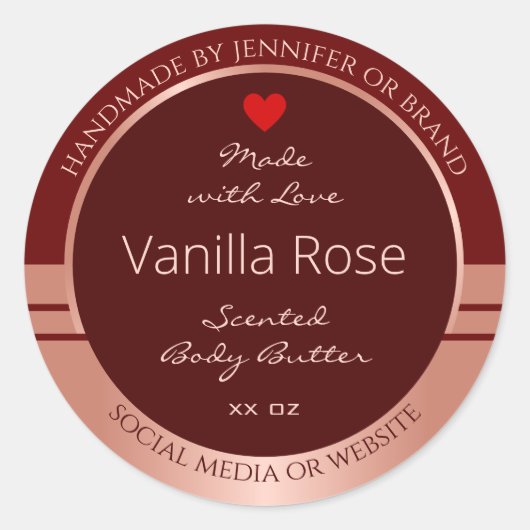 製品エレガント包装ラベル燃焼バラ金ゴールド ラウンドシール (正面)