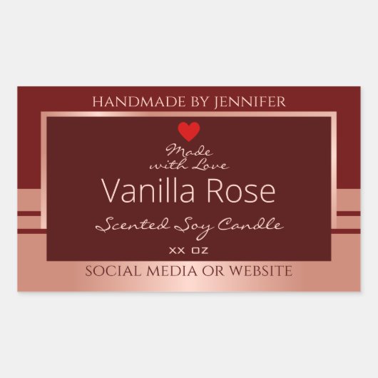 製品エレガント包装ラベル燃焼バラ金ゴールド 長方形シール (正面)