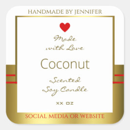 製品エレガント包装ラベル白および金ゴールド スクエアシール