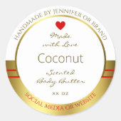 製品エレガント包装ラベル白および金ゴールド ラウンドシール (正面)