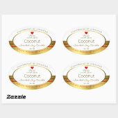 製品エレガント包装ラベル白および金ゴールド 楕円形シール (シート)