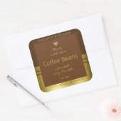 製品エレガント包装ラベル茶色および金ゴールド スクエアシール (封筒)