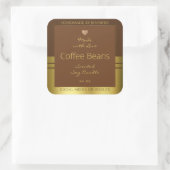製品エレガント包装ラベル茶色および金ゴールド スクエアシール (バッグ)